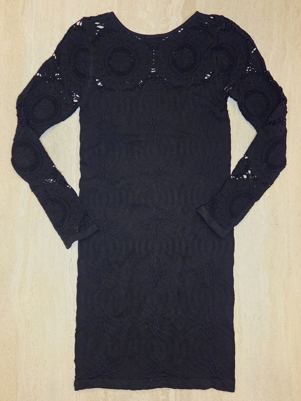2 Hearts Black Lace Body Con Dress